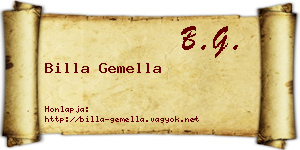 Billa Gemella névjegykártya